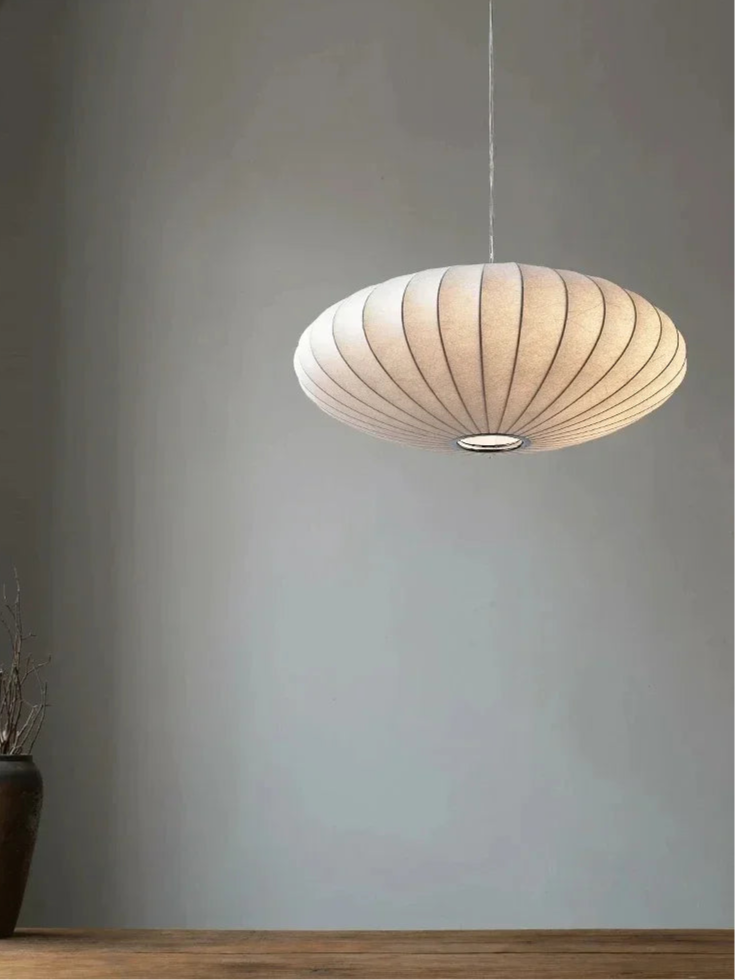 Japanese Style Silk Pendant Light