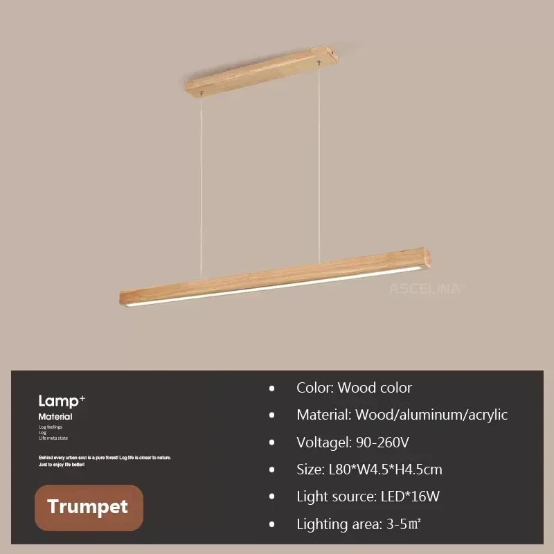 Modern LED Pendant Light Wood