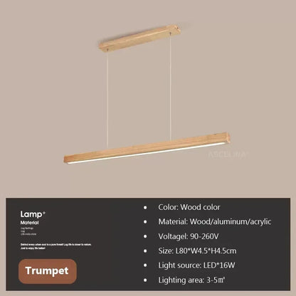 Modern LED Pendant Light Wood